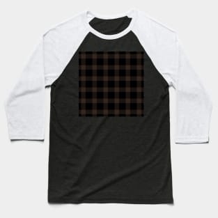 Brown and Black Buffalo Plaid Pattern Baseball T-Shirt